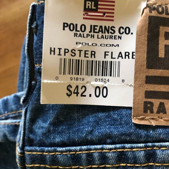 New Ralph Lauren Hipter Flare Denim Jeans Blue 3/4 - Picture 9 of 9